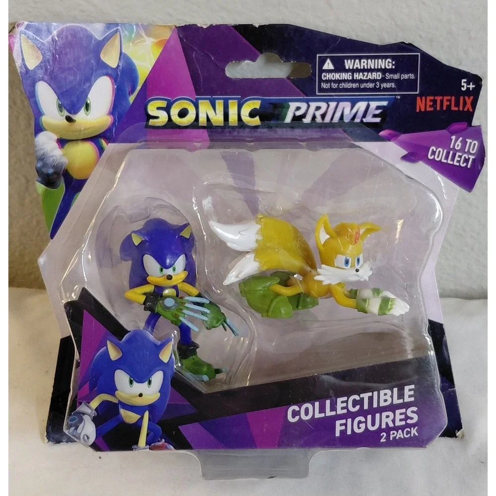 Sonic Prime Sonic & Tails Collectible Figures 2-Pack Netflix PMI New